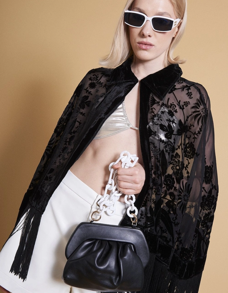 Black Charlotte ECO Leather Clutch and Shoulder Handbag