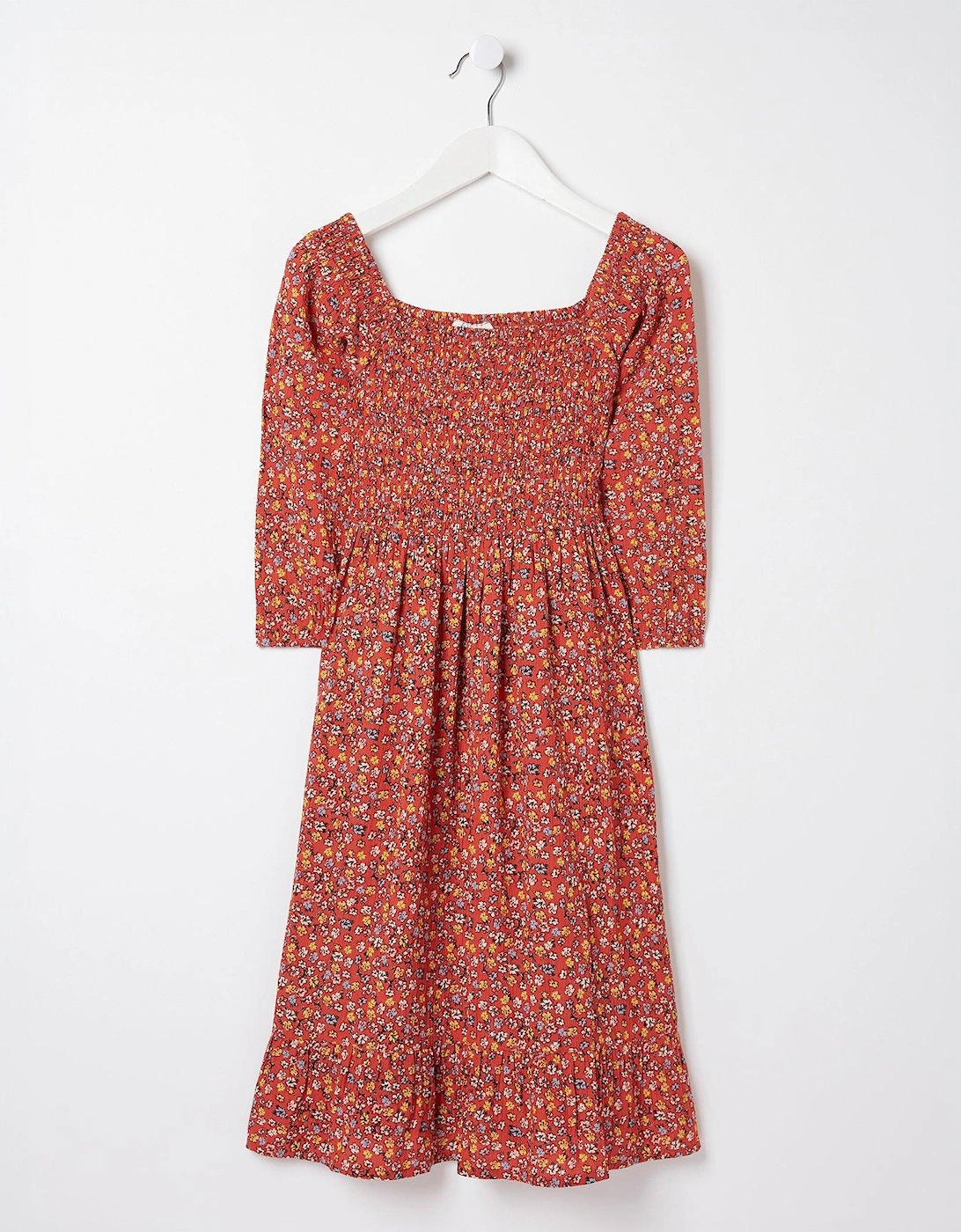 Girls Adele Floral Dress - Washed Red, 5 of 4