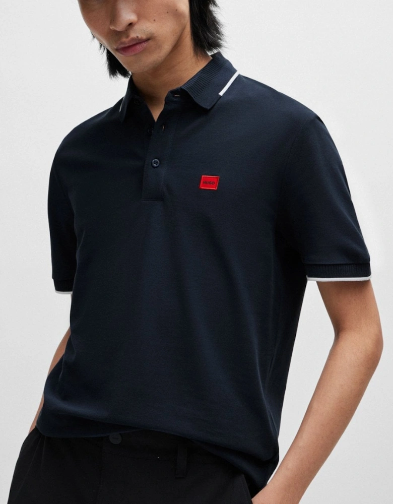 Deresino232 Mens Tipped Polo Shirt With Logo Label