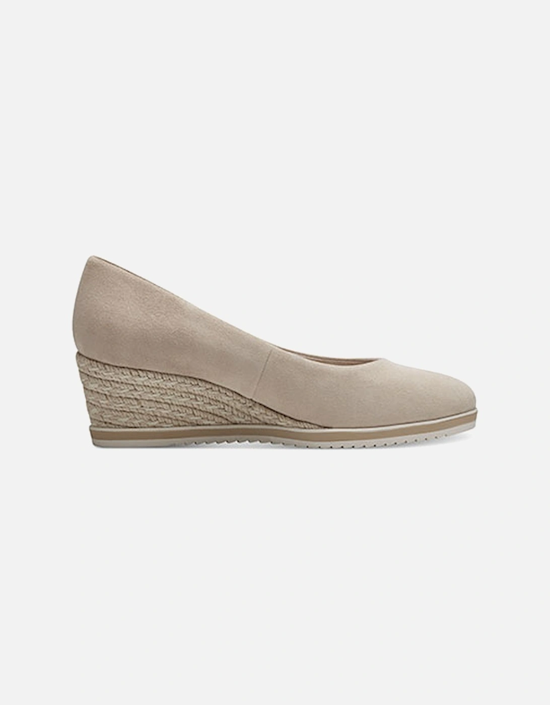 Womens Leather Wedge Nude