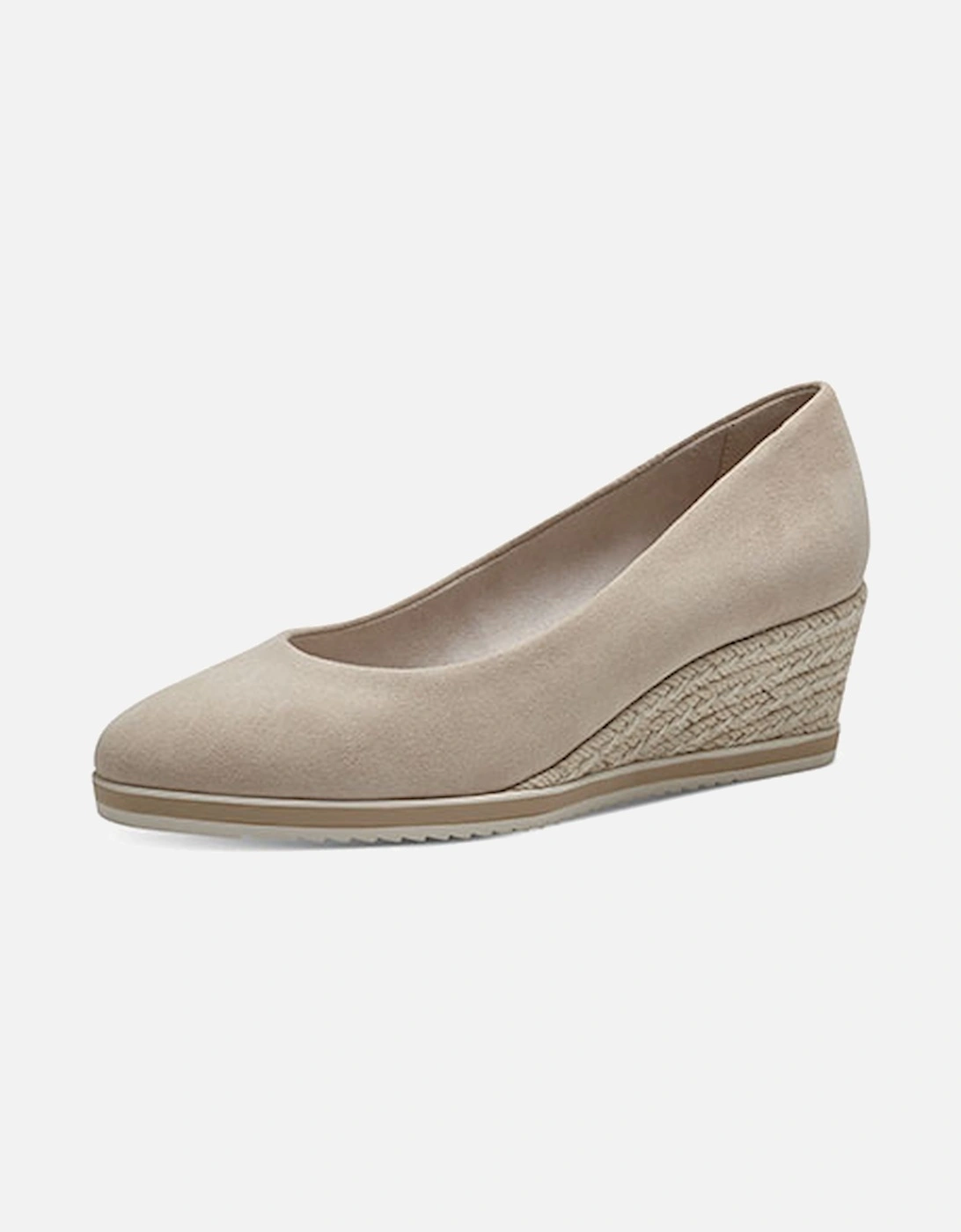 Womens Leather Wedge Nude, 6 of 5
