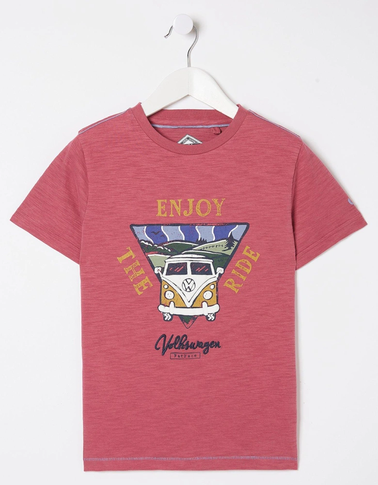 Boys VW Graphic T Shirt - Dark Pink