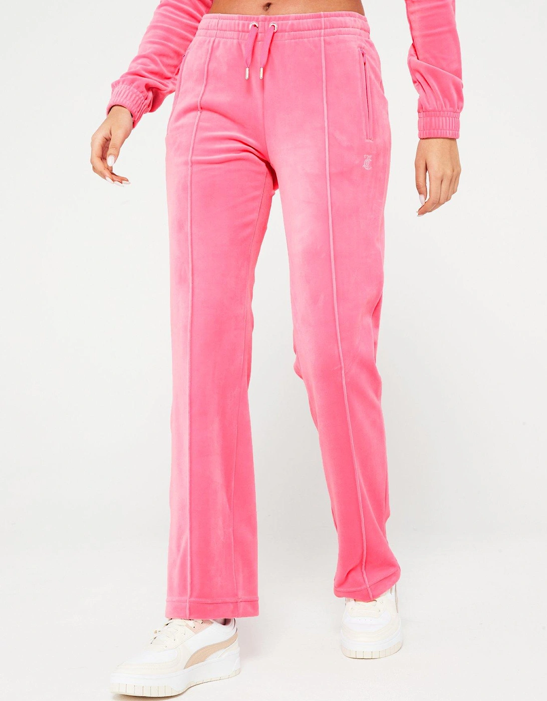 Tina Classic Velour Track Pant With Juicy Diamante Logo - Pink, 5 of 4
