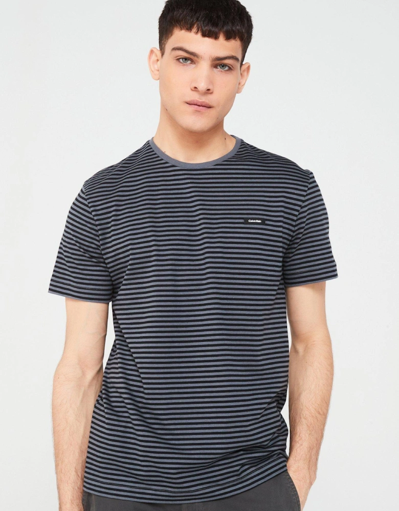 Cotton Stripe T-Shirt - Grey