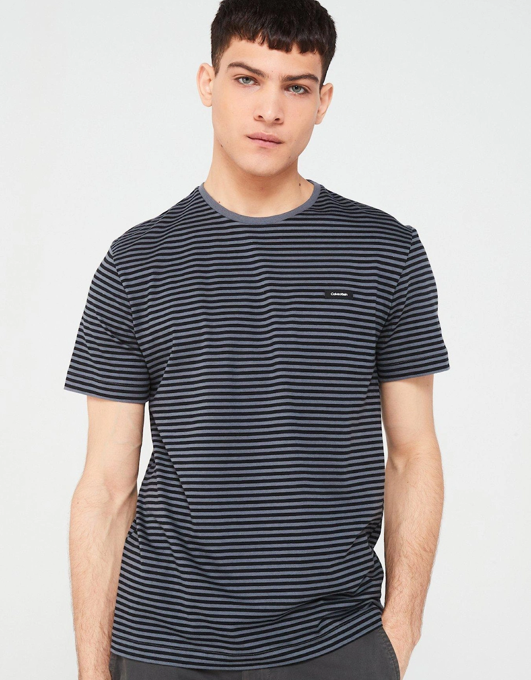 Cotton Stripe T-Shirt - Grey, 3 of 2