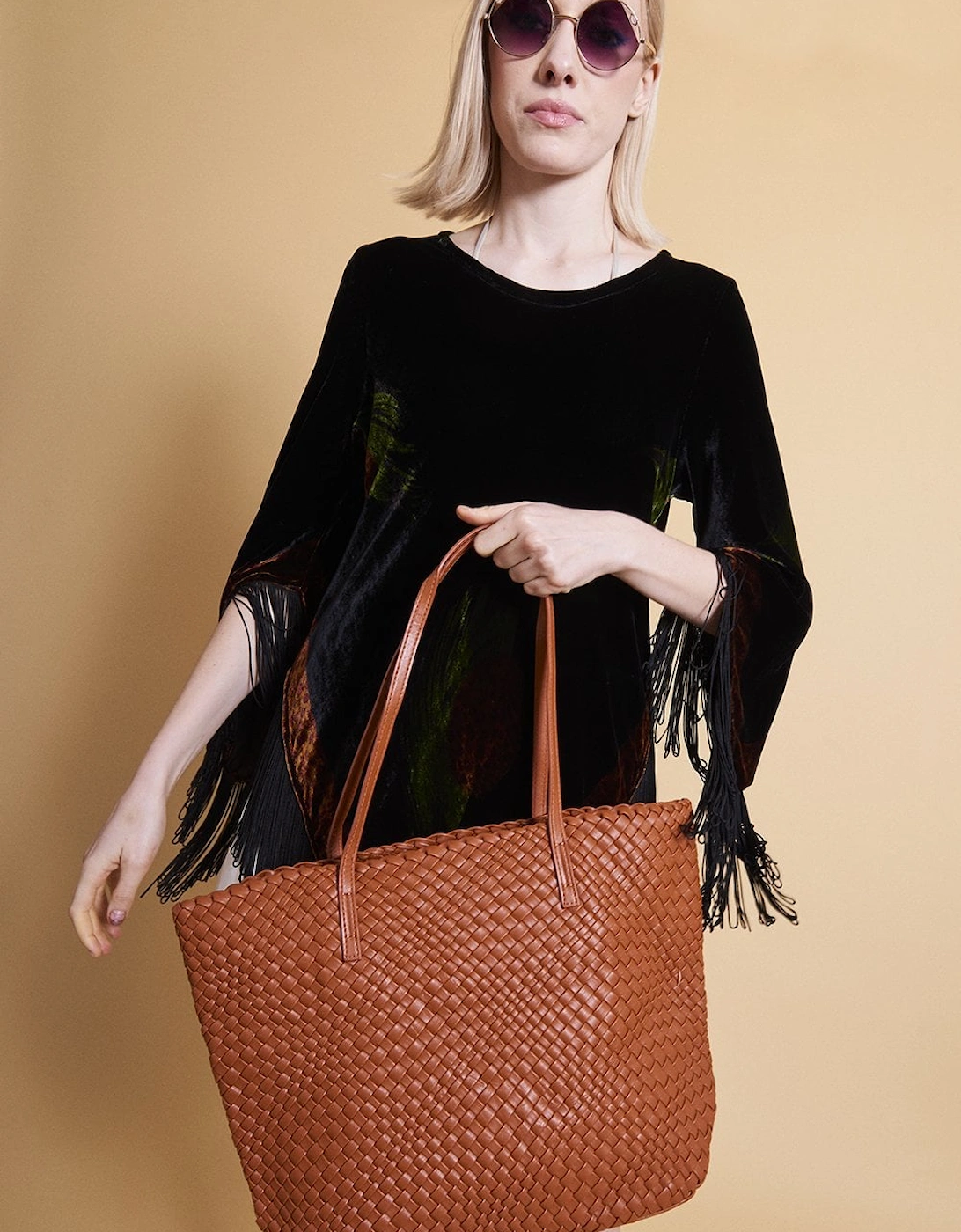 Faux Leather Hand Woven Tote Bag, 3 of 2