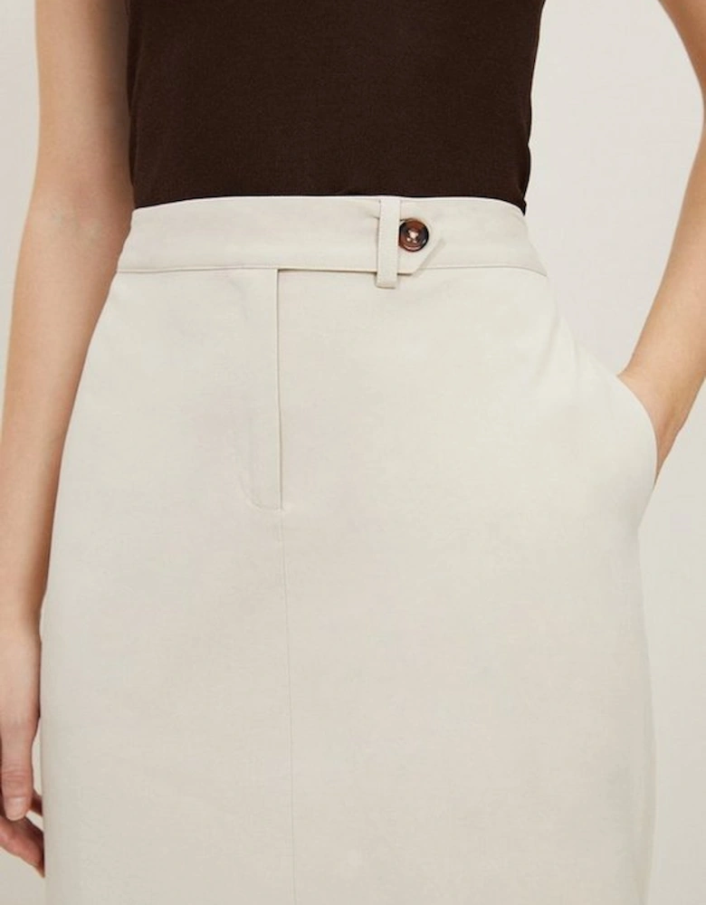 Petite Tencel Side Split Tailored Maxi Skirt