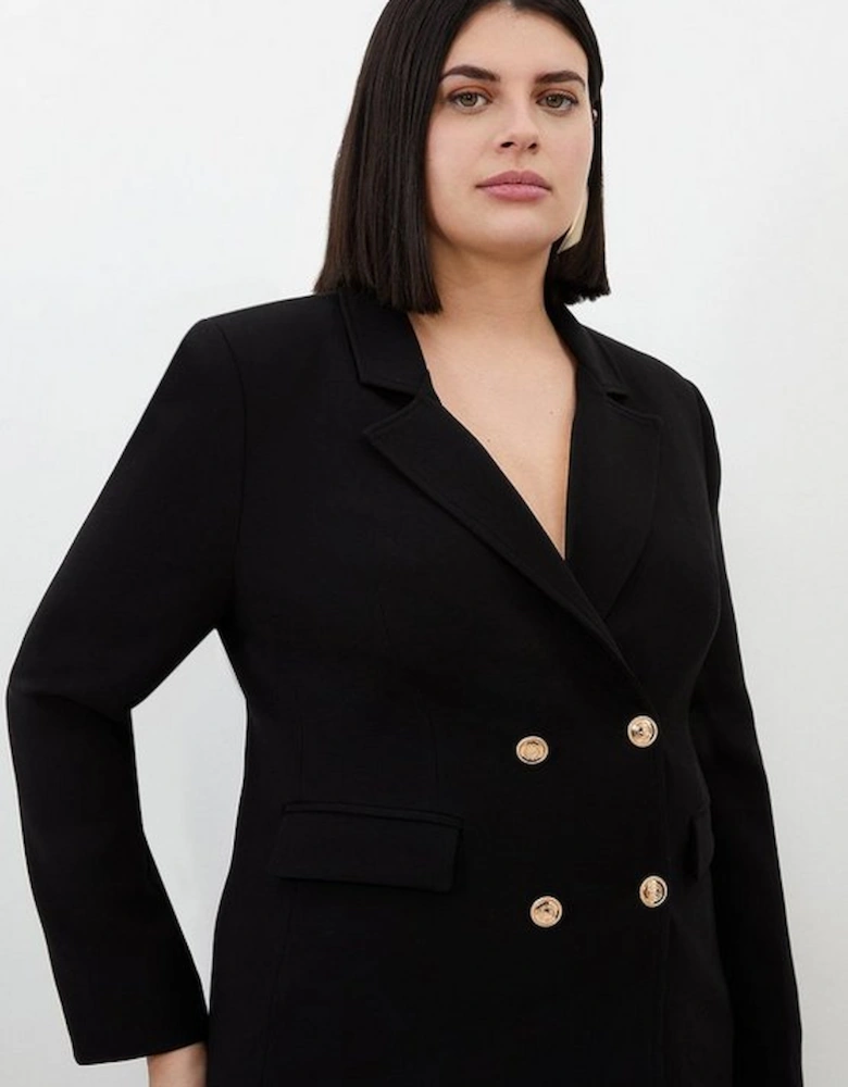 Plus Size Compact Essential Tailored Double Breasted Blazer