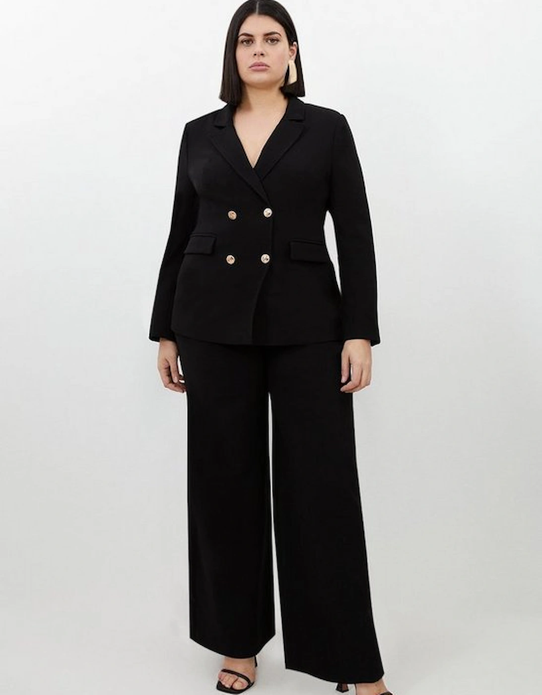 Plus Size Compact Essential Tailored Double Breasted Blazer