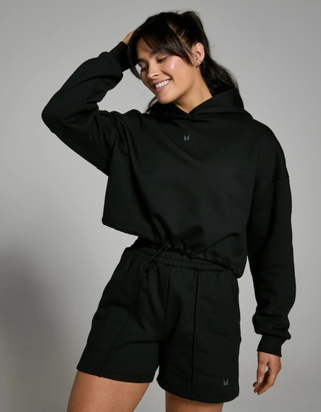 Women's Lifestyle Cropped Hoodie - Black, 2 of 1
