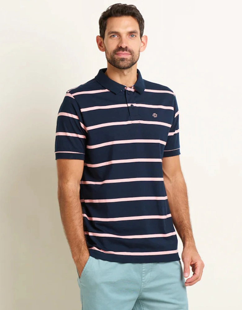 Men's Stripe Polo Navy