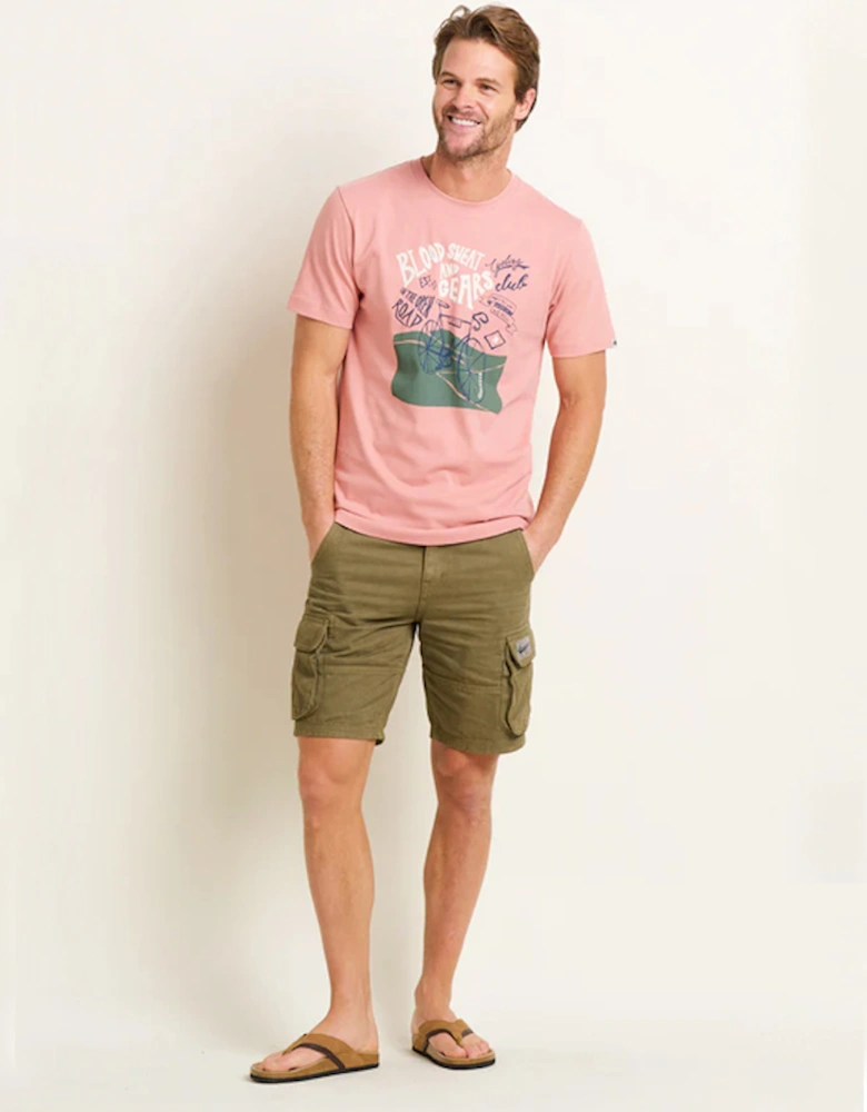 Men's Blood Sweat And Gears Tee Pink