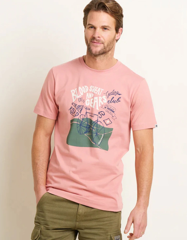 Men's Blood Sweat And Gears Tee Pink
