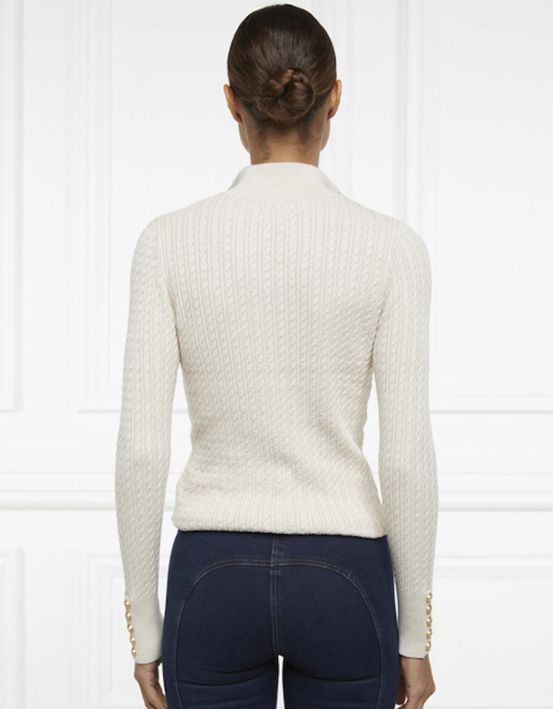 Ava Half Zip Knit Almond