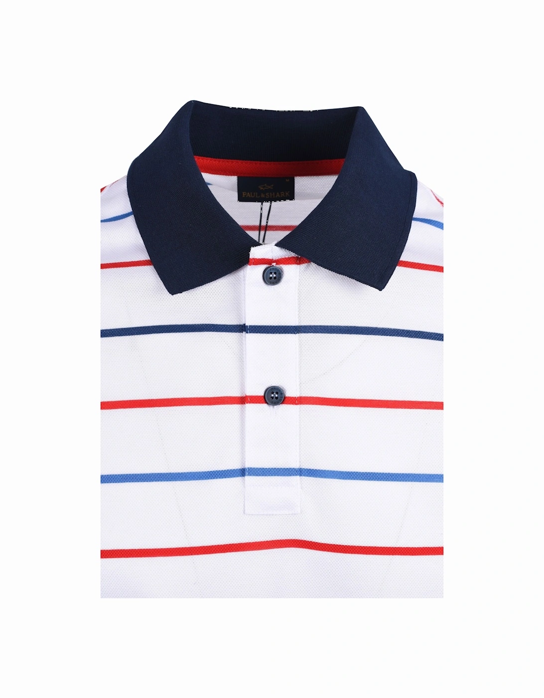 Paul And Shark Polo Shirt White Multi Stripe