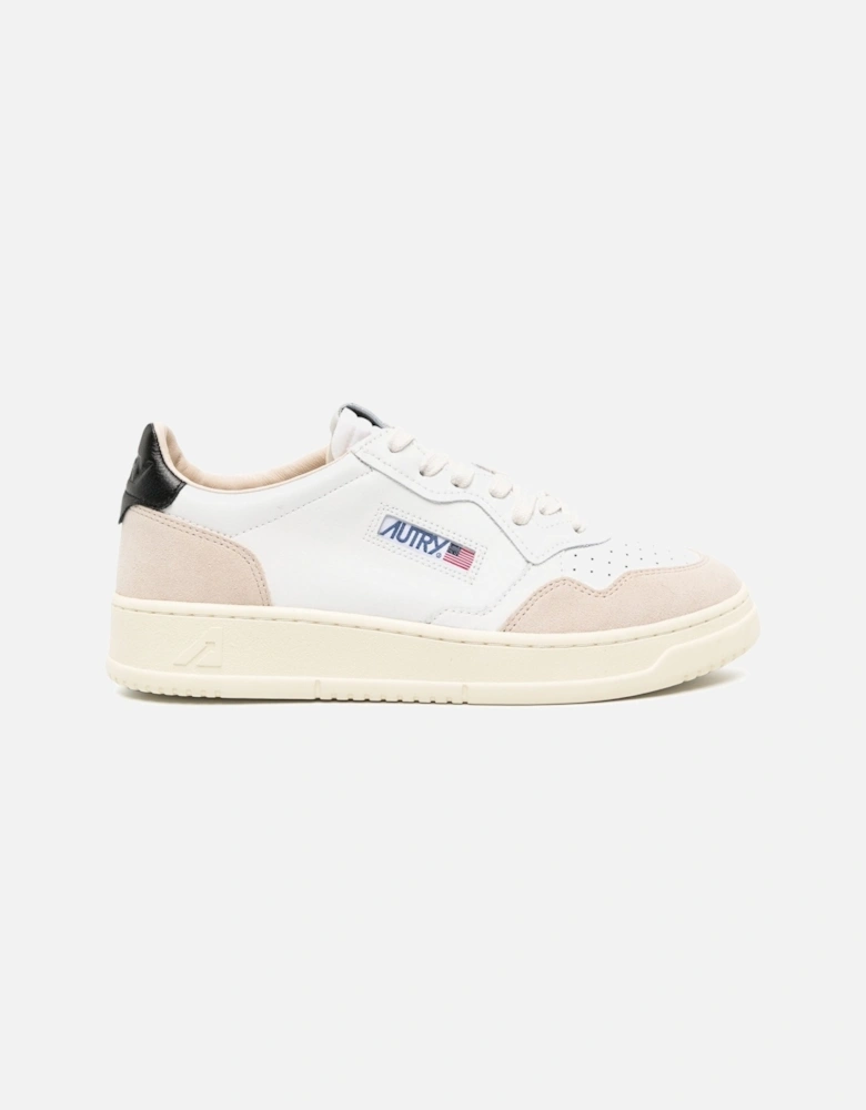 Medalist low top leather & suede trainers white