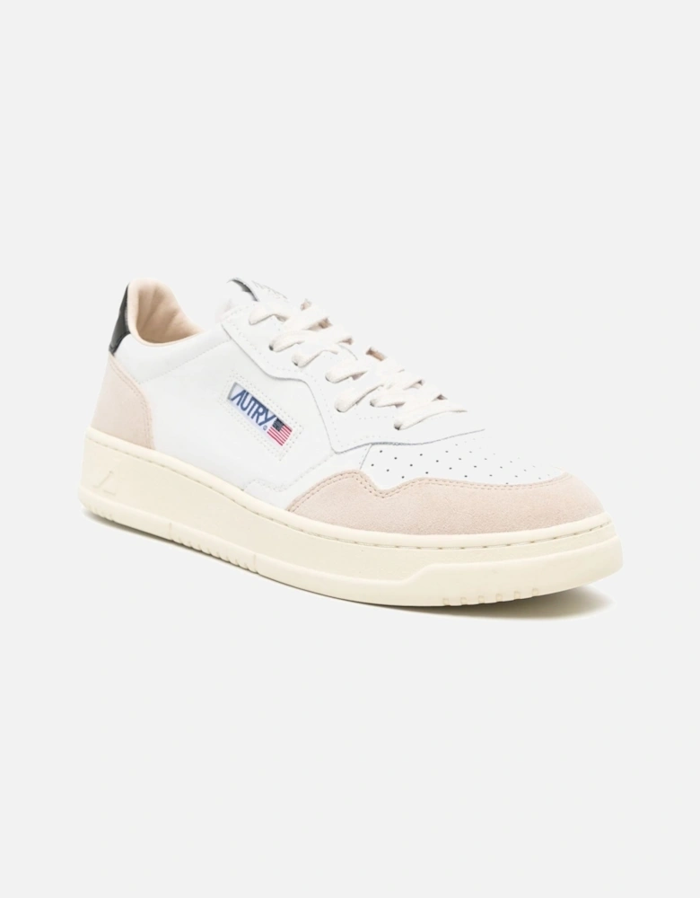 Medalist low top leather & suede trainers white