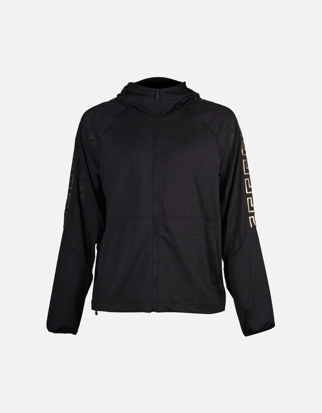 Iconic Logo Technical Gym Hoodie, Black/gold, 4 of 3
