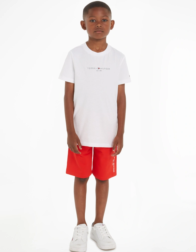 Boys White & Red Short Set