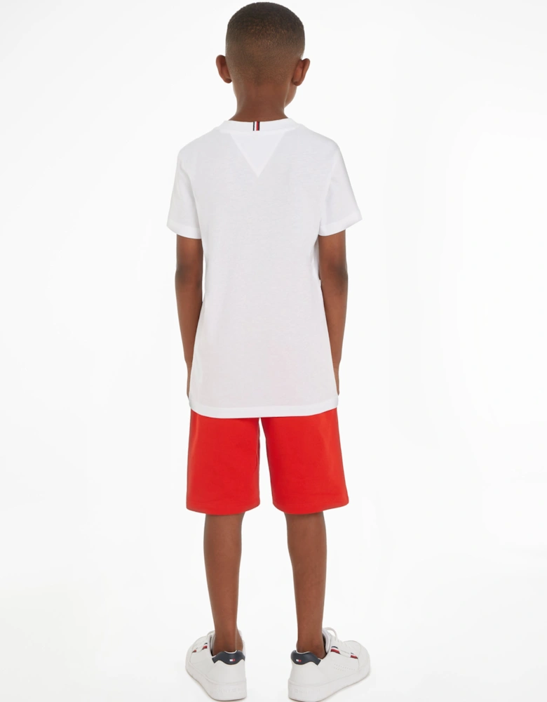 Boys White & Red Short Set