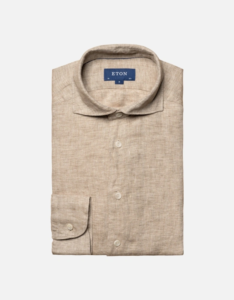 Twill Linen Shirt 38 Sand