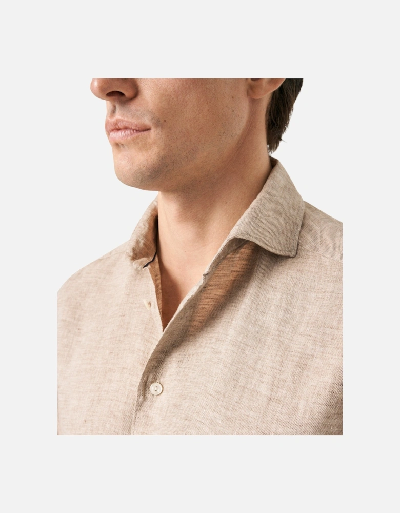 Twill Linen Shirt 38 Sand