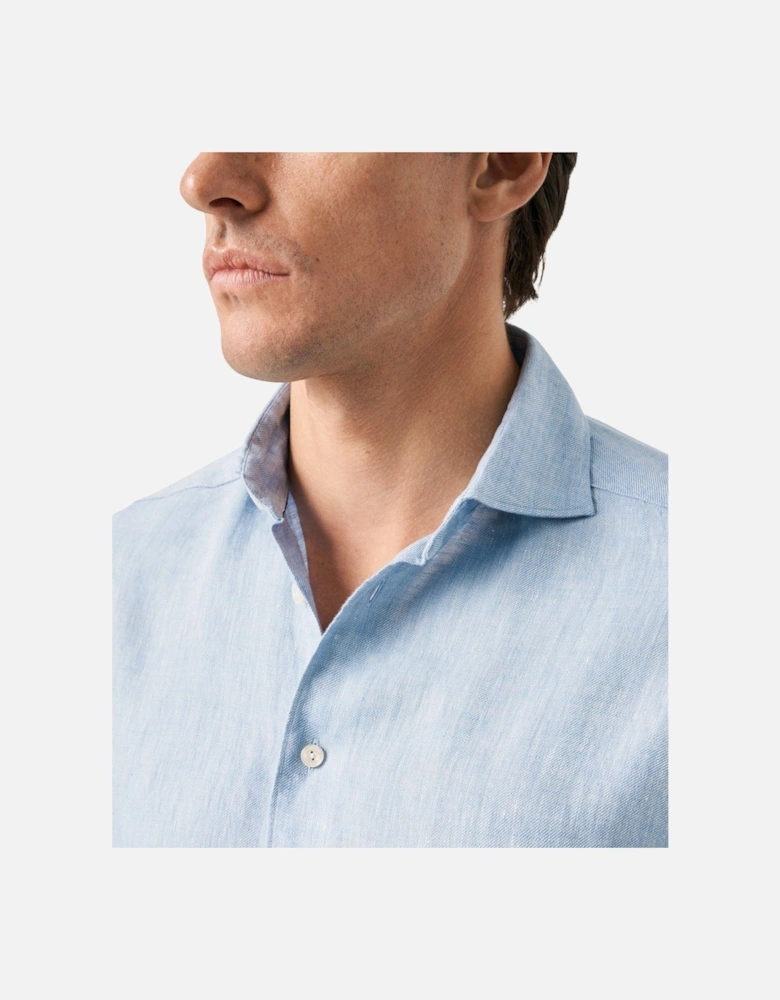 Twill Linen Shirt 26 Mid Blue