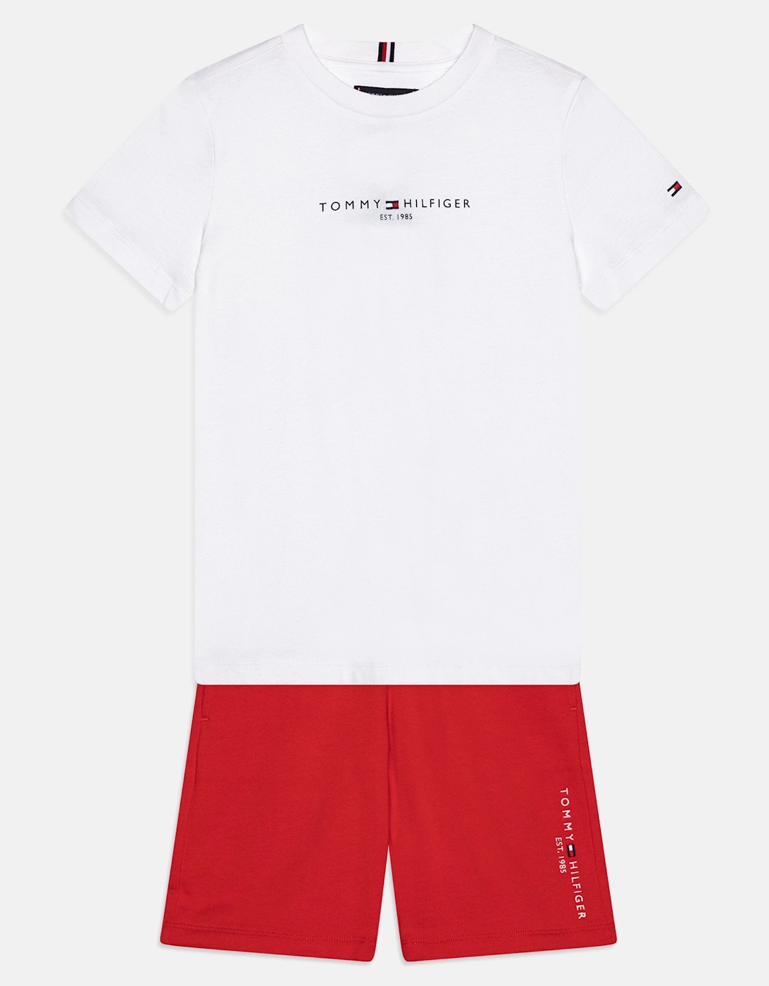 Boys White & Red Short Set