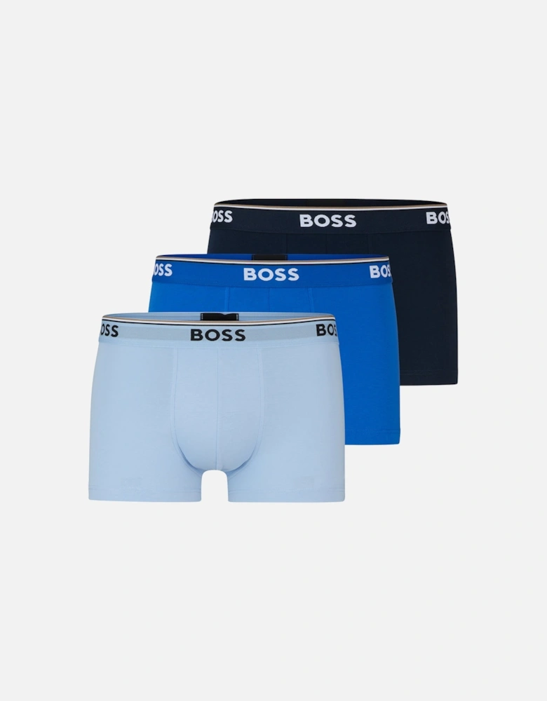 3-Pack Power Logo Boxer Trunks, Blue