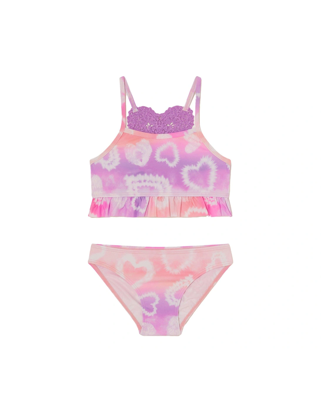 Girls Tie Dye Heart Bikini - Lilac, 2 of 1