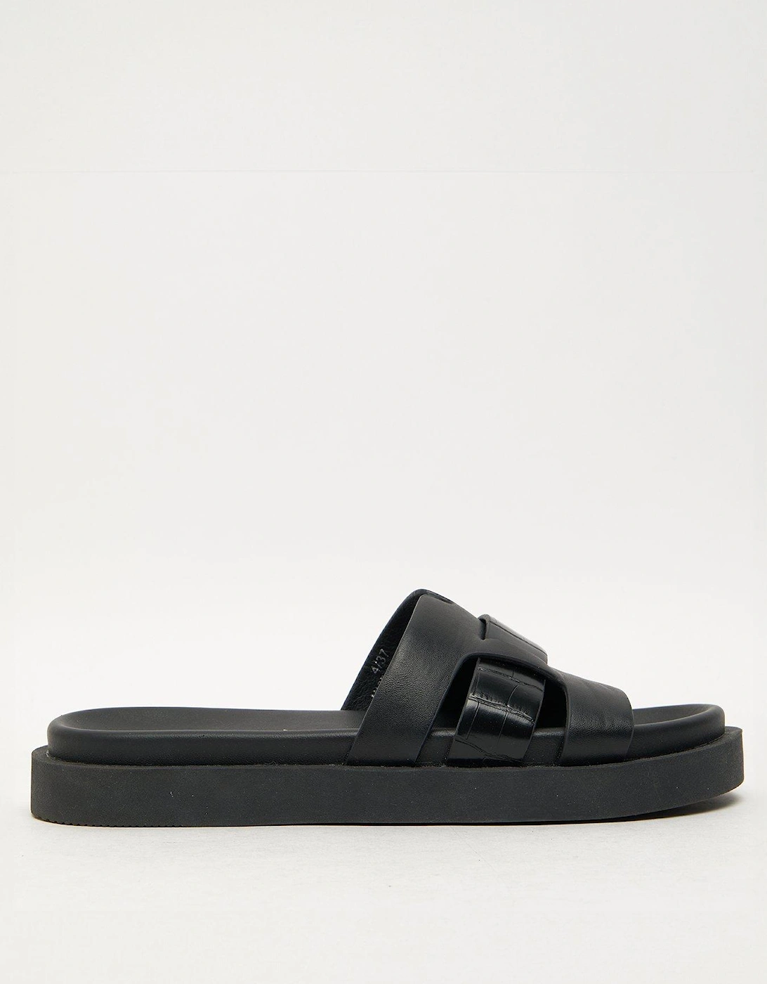 Timmy Croc Effect Footbed Sandal - Black, 2 of 1