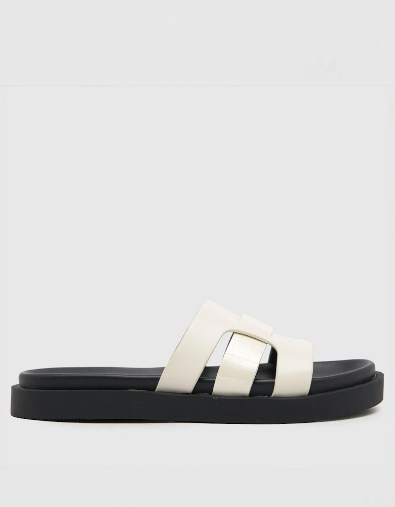 Timmy Croc Effect Footbed Sandal - Off White