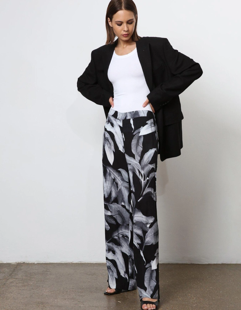 Wide Leg Trousers - Black