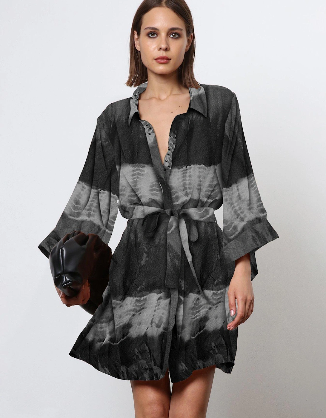 Tie Dye Shirt Dress - Black, 2 of 1