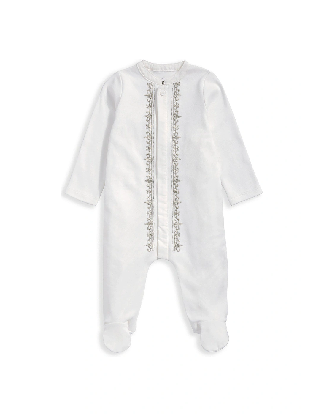 Baby Boys Embroidered Eid Sleepsuit - White, 2 of 1