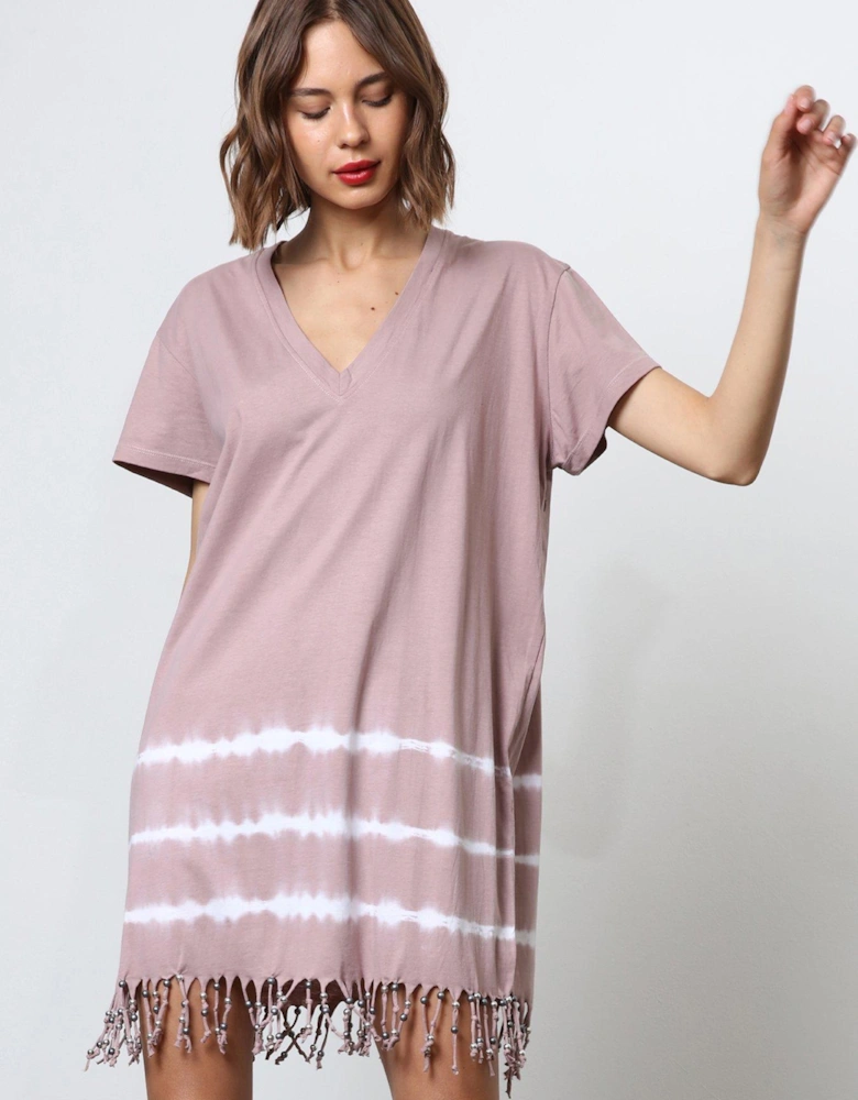 Mini Tie Dye T-Shirt Dress - Pink