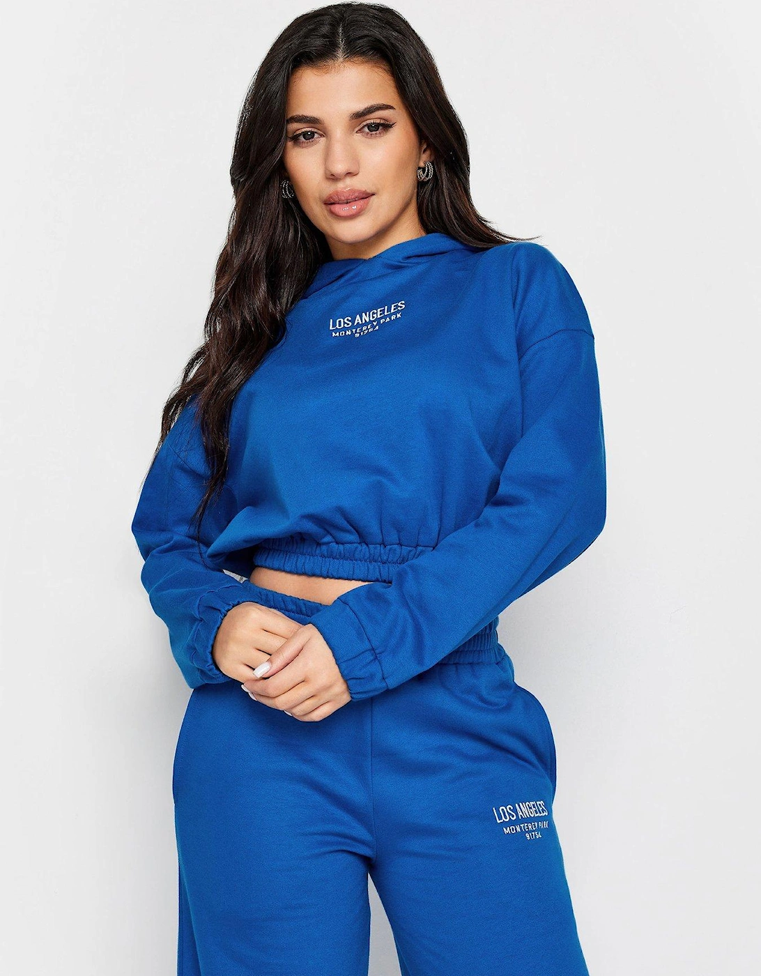 Petite Hoodie Los Angeles Embroidered Cobalt, 2 of 1