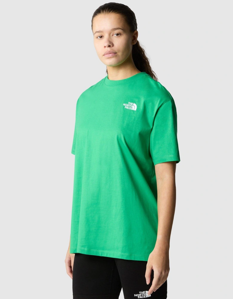 Womens Short Sleeve Oversize Simple Dome Tee - Green