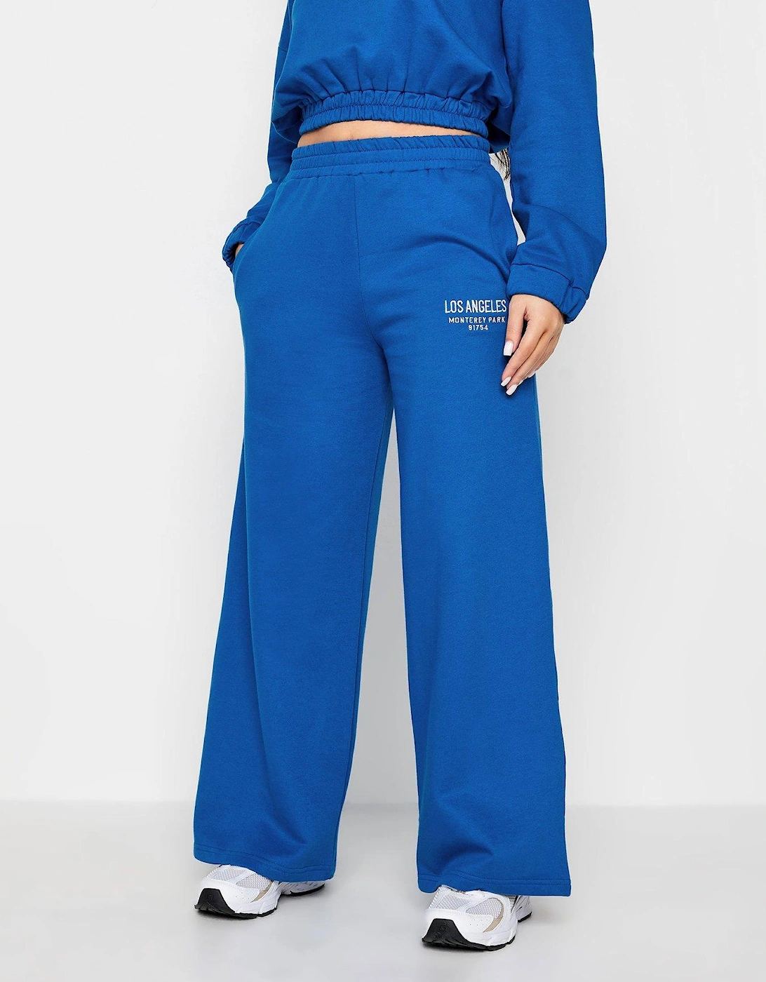 Petite Wide Leg Jogger Los Angeles Embroidered Cobalt, 2 of 1