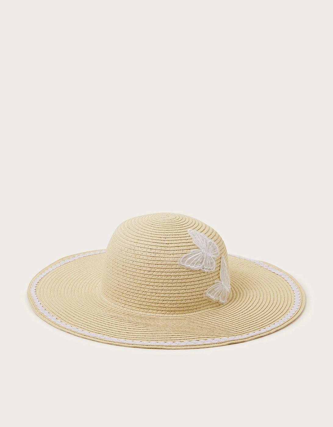 Girls Butterfly Floppy Hat - Natural, 2 of 1