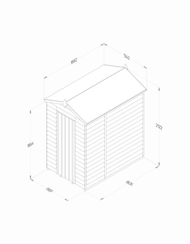 Garden 4LIFE Apex Shed 4x6 - Single Door - No Windows