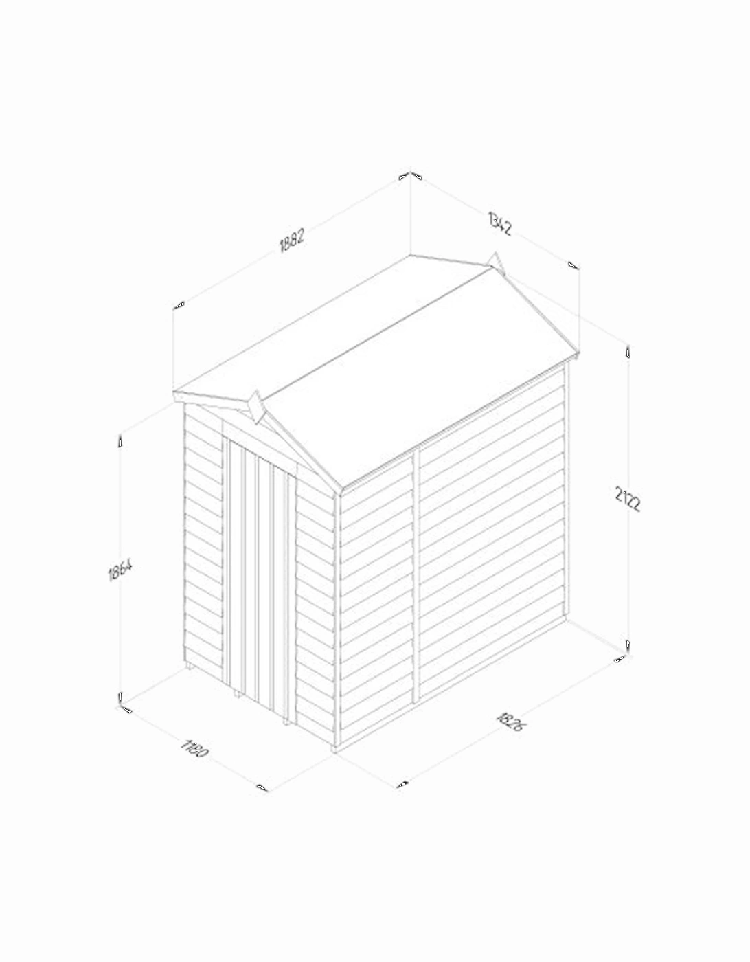 Garden 4LIFE Apex Shed 4x6 - Single Door - No Windows