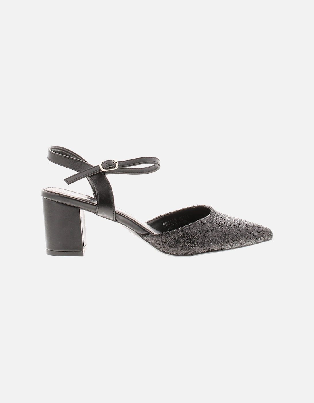 Womens Sparkly Court Shoes Aubrey Buckle black UK Size