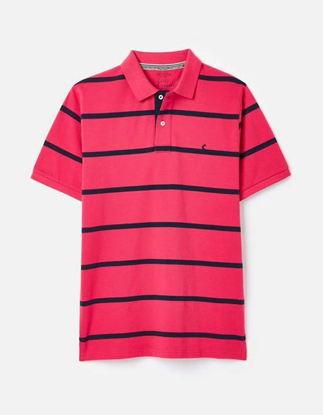 Men's Filbert Polo Shirt Pink Navy Stripe, 2 of 1