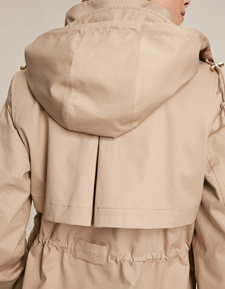 Women's Harpsden Waterproof Long Raincoat with Hood Beige