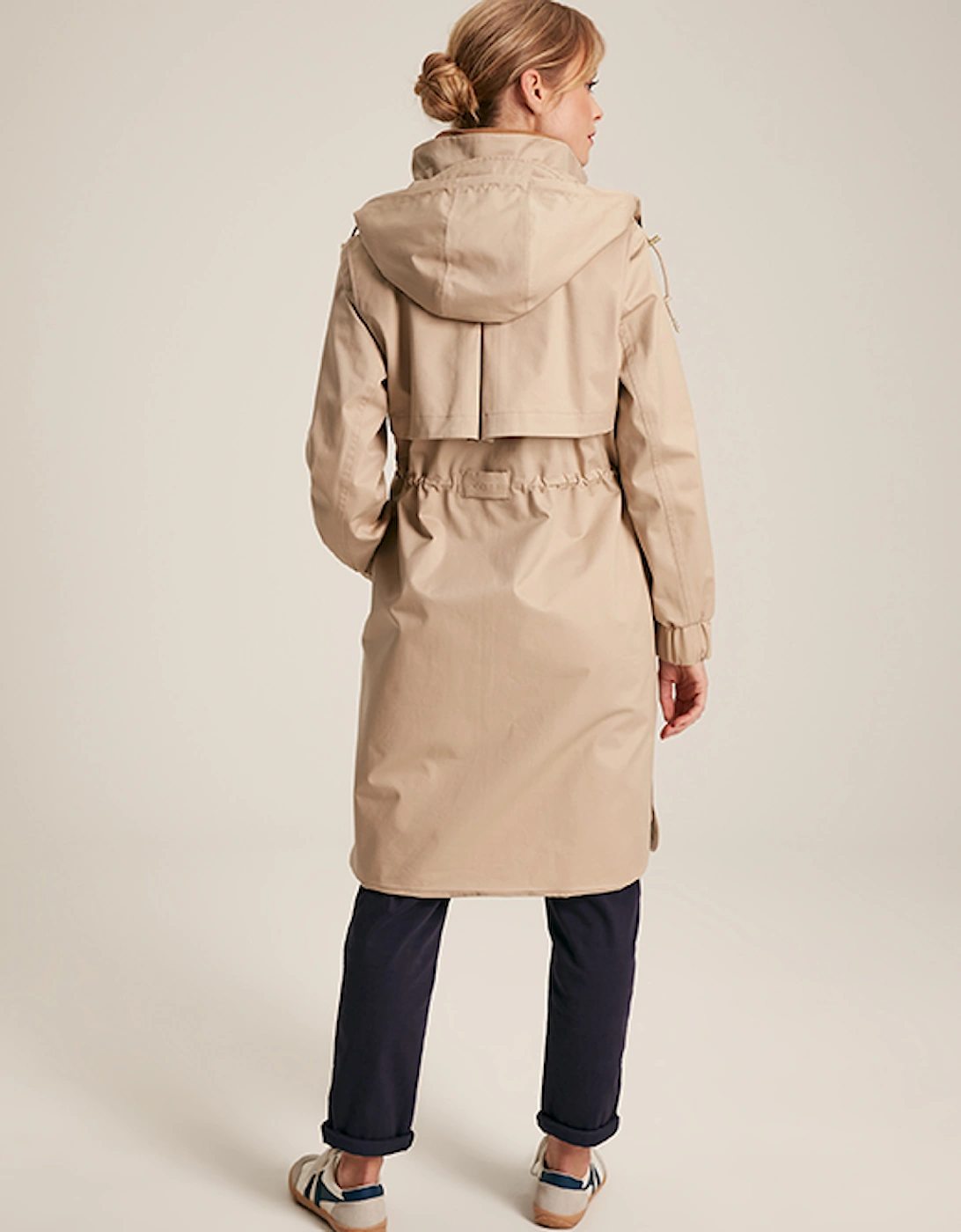 Women's Harpsden Waterproof Long Raincoat with Hood Beige