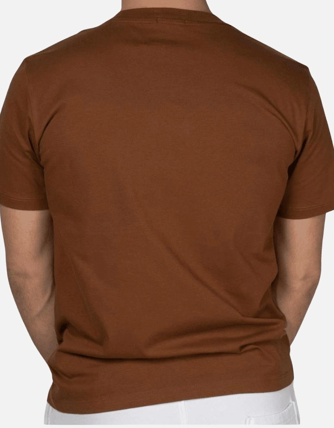 Basic Centre Logo Round NecK Brown T-Shirt