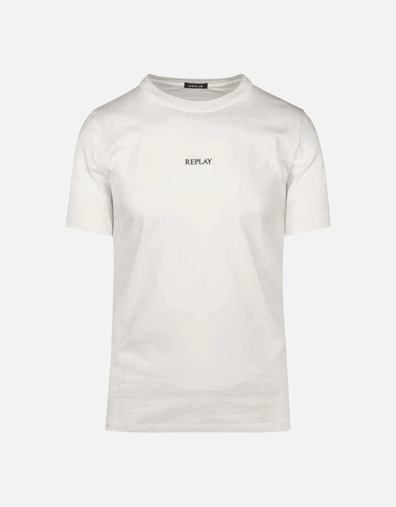 Basic Centre Logo Round Neck White T-Shirt