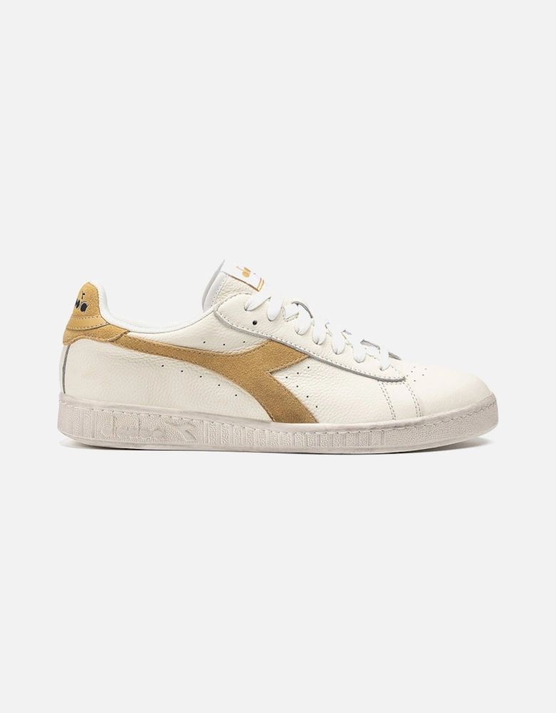 Game L Low Waxed Suede Pop Trainer White/Latte