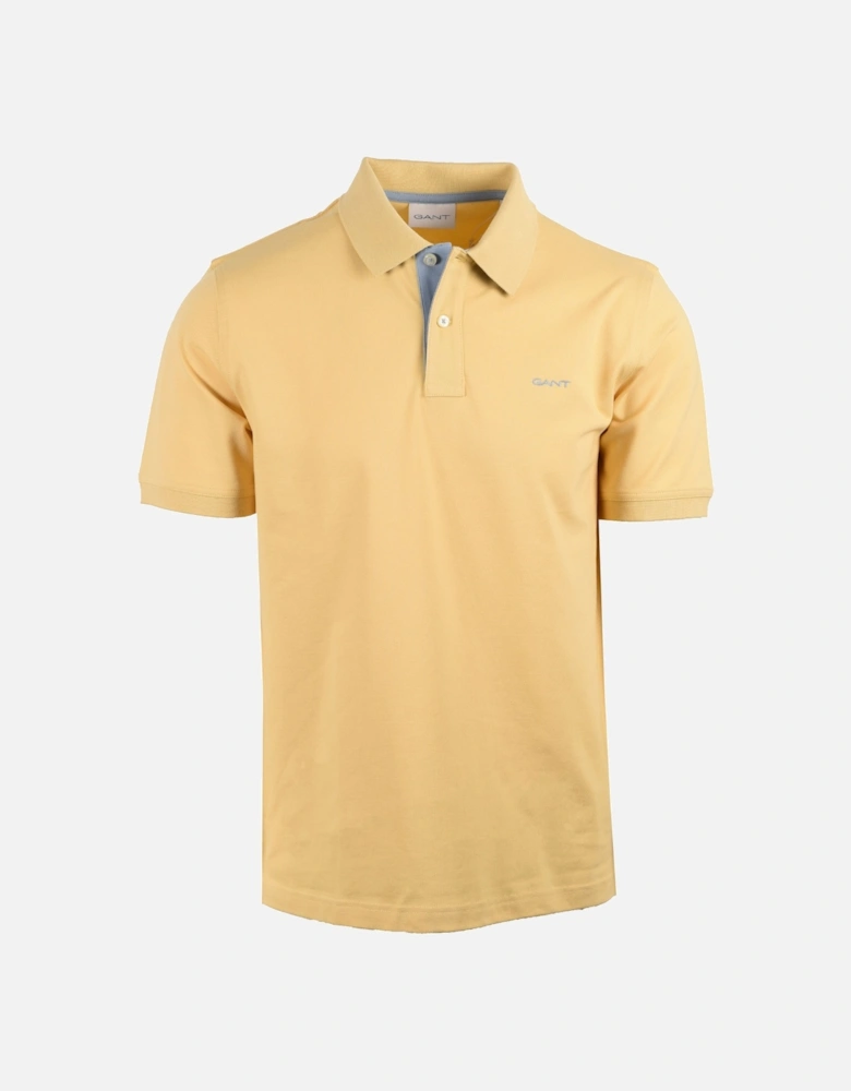 Contrast Collar Ss Polo Shirt Dusty Yellow